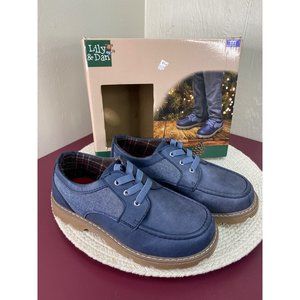Lily & Dan Denim Blue Boys Shoes Size 2/3 Durable All Occasion Shoes